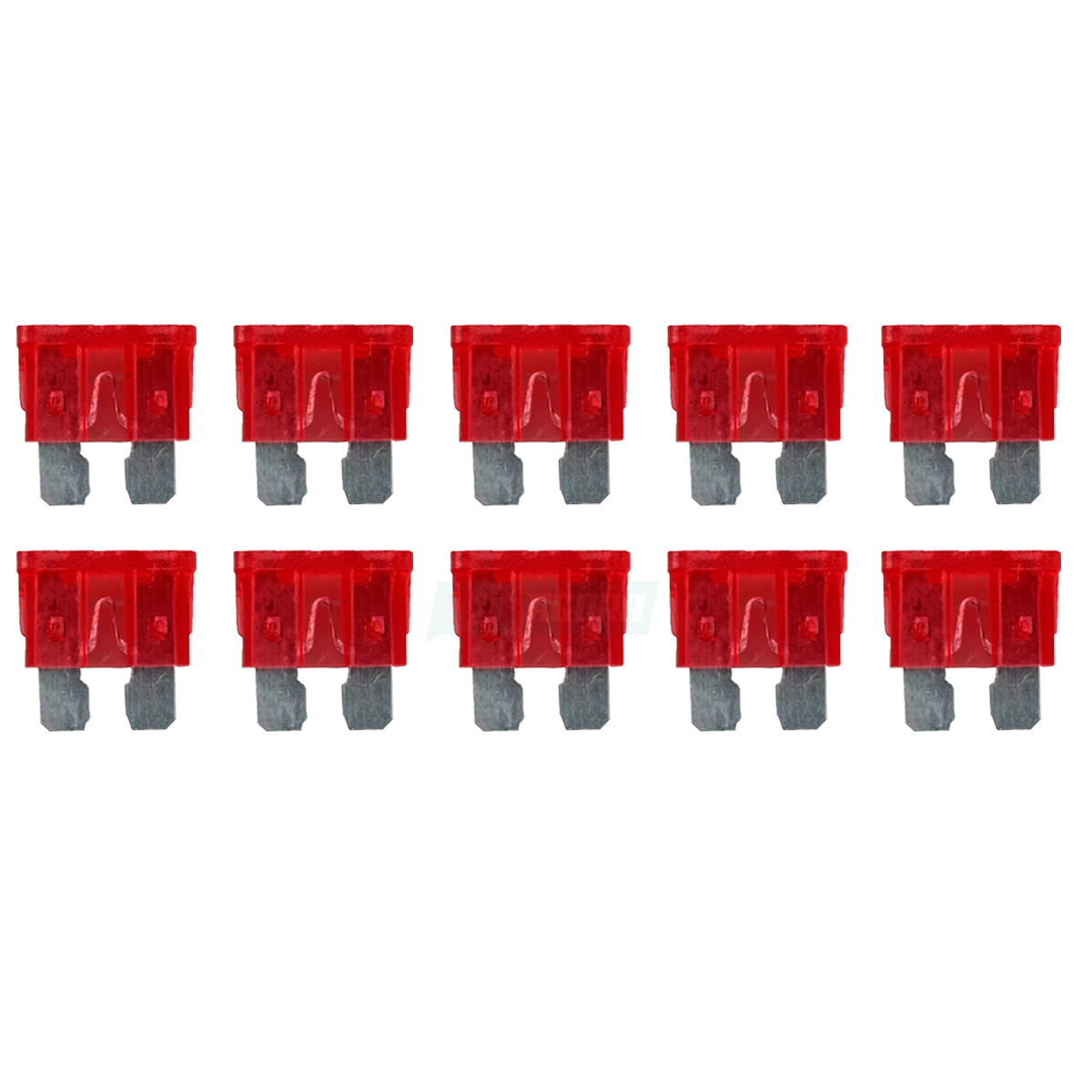 CAIXA 10 FUSIVEIS LAMINA 10 AMPERES VERMELHO DIVERSOS MB VW FIAT FORD VOLVO SCAN