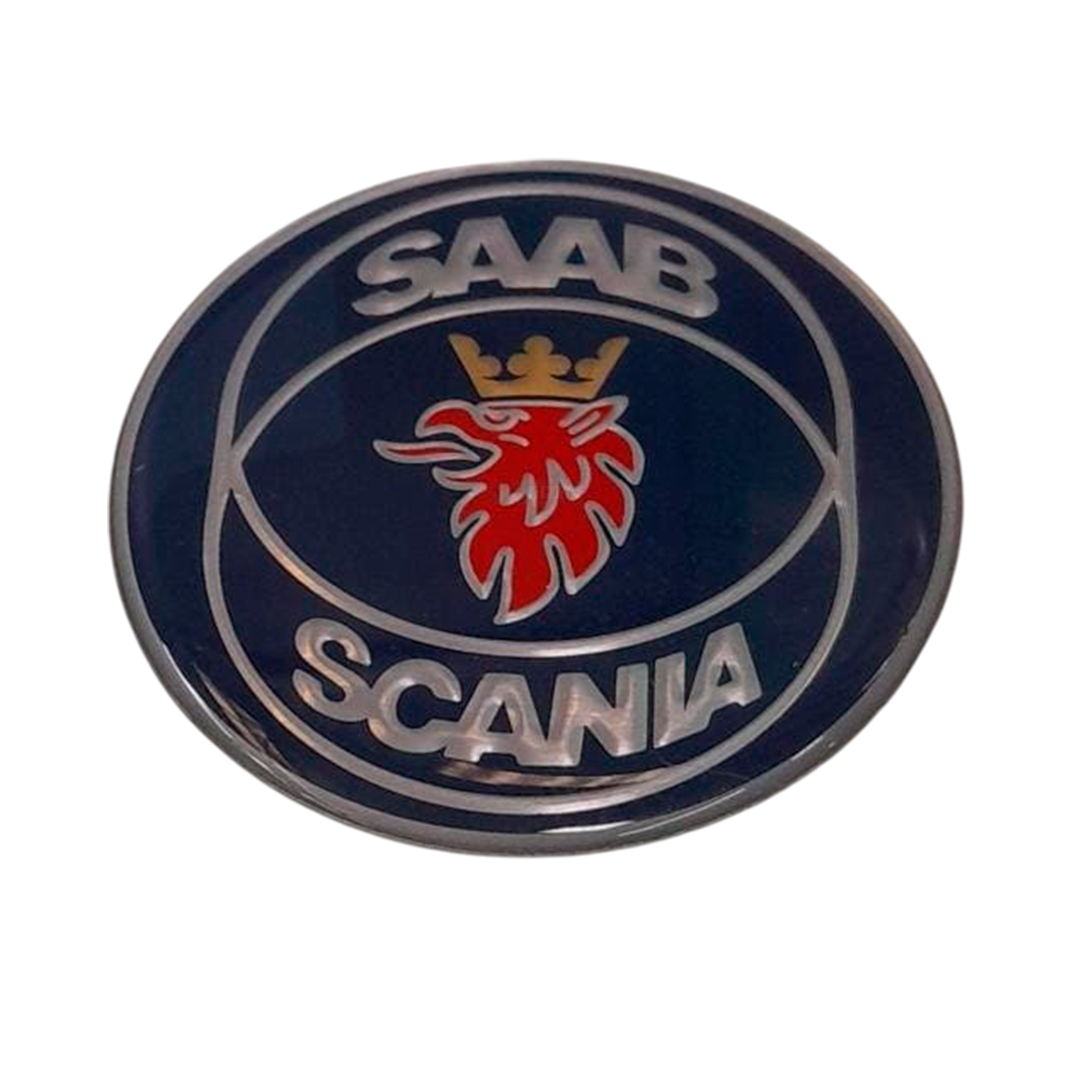 EMBLEMA CAPO ALUMINIO RESINADO ADESIVO SAAB SCANIA 112 113 (1382795-355403-V3041