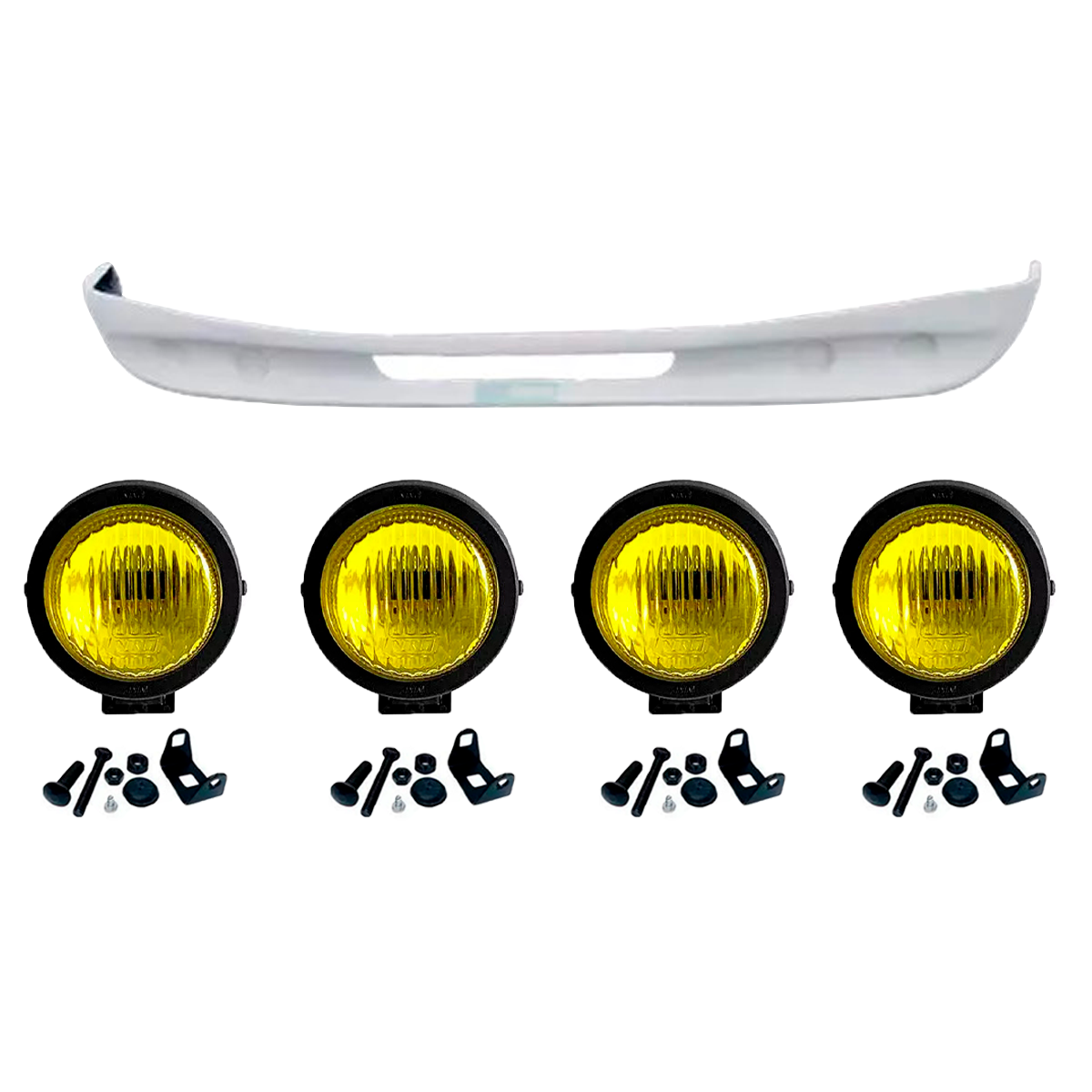 KIT SPOILER PARACHOQUE MB 709 710 912 914 BICUDINHO E FAROL AUXILIAR NEBLINA 85M