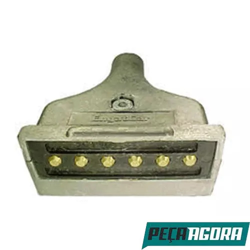 TOMADA REBOQUE MACHO 6 POLOS TODAS CARRETAS REBOQUES ALUMINIO (45097)