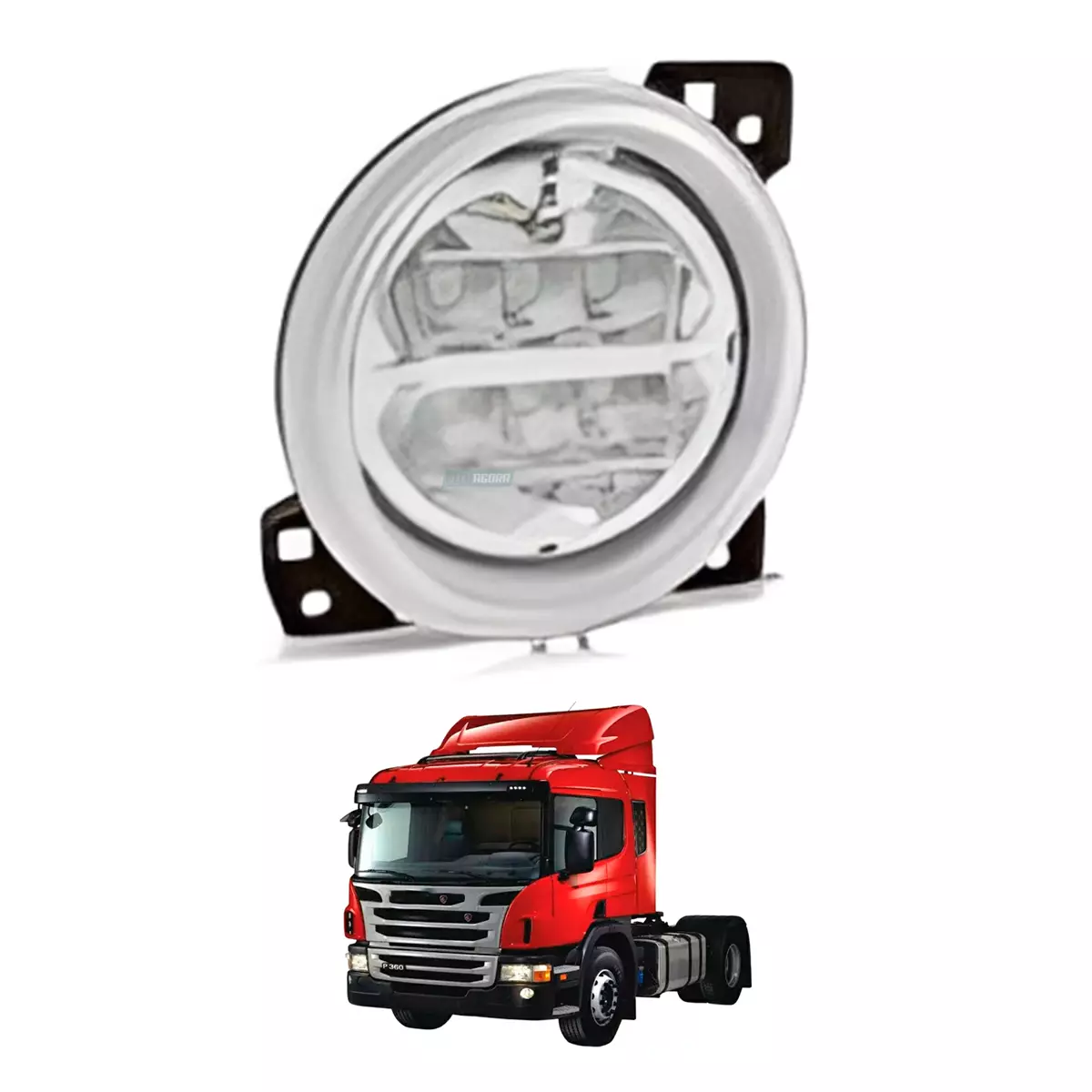 FAROL AUXILIAR MILHA DIREITO INTERNO LED SCANIA S5 S4 R4400 (83438412)