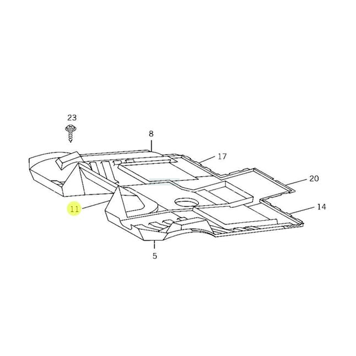 REVESTIMENTO DO ASSOALHO CENTRAL ORIGINAL MERCEDES BENZ (6946847560 )