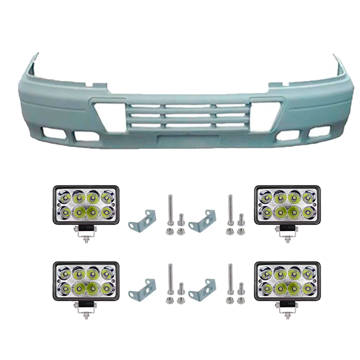 KIT PARACHOQUE 4 FAROIS LED NEBLINA VOLVO NH 12 RETANGULAR 15X8CM (K.8129262-AS2