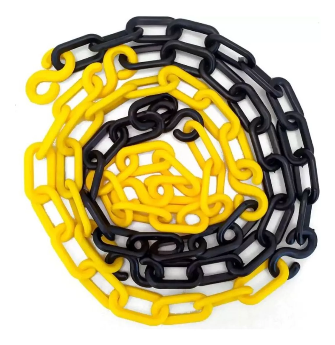 CORRENTE ZEBRADA 10M ELO PEQUENO SINALIZACAO PRETO/AMARELO PLASTICO (B40368204ML