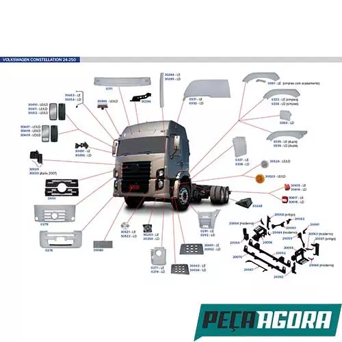 PISANTE INFERIOR ESTRIBO 02 DEGRAUS VW VOLKSWAGEN 24 250 (2S2821682)