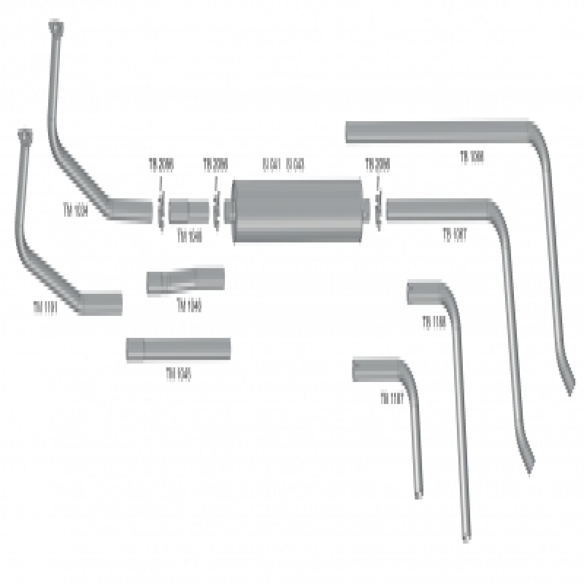 TUBO INTERMEDIARIO ESCAPAMENTO MB 2.1/2 POLEGADAS ASPIRADO 1111 1113 1114 1313 1