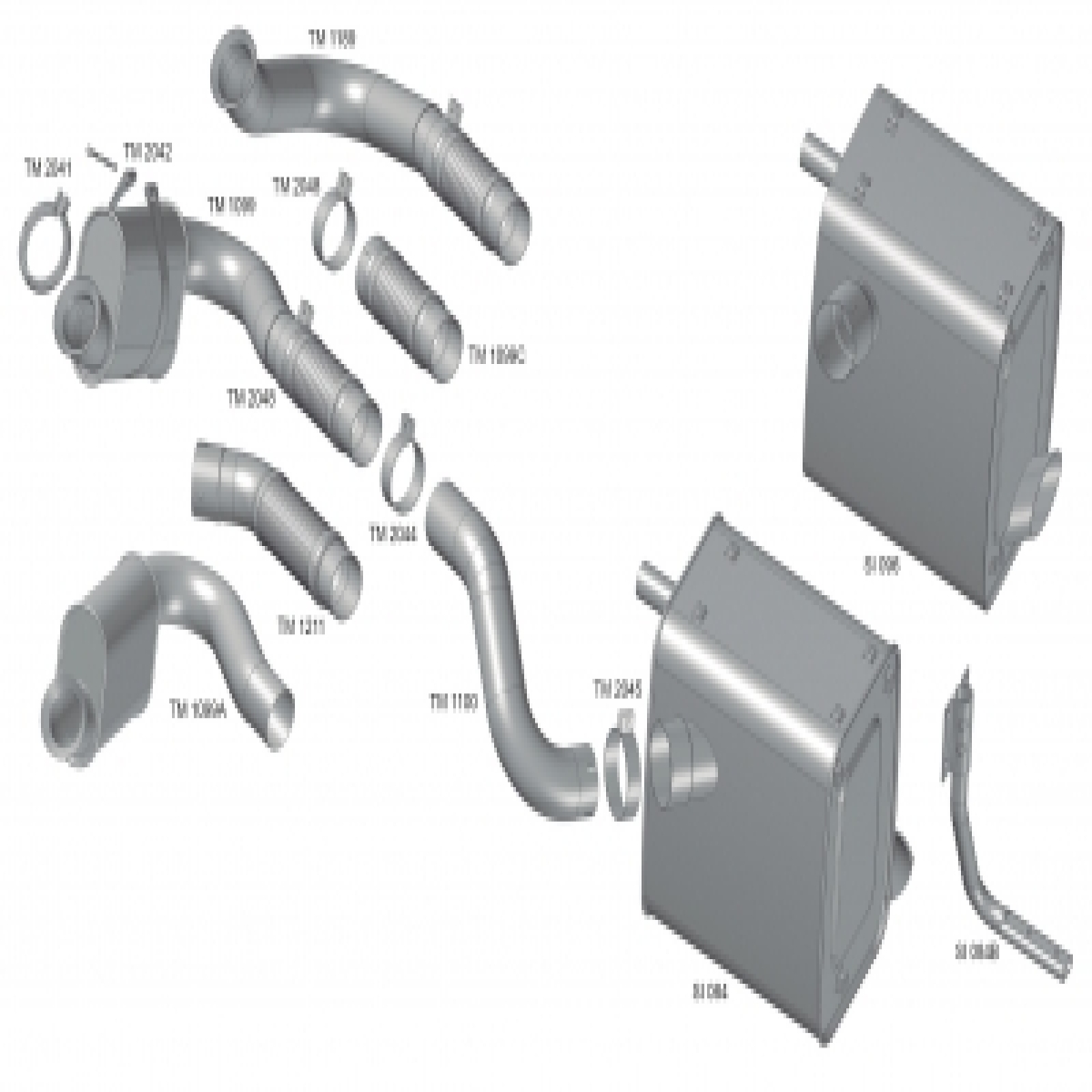 TUBO ADAPTADOR FLEX INOX SAIDA MOTOR MB AXOR 2035 2644 (TM1189)