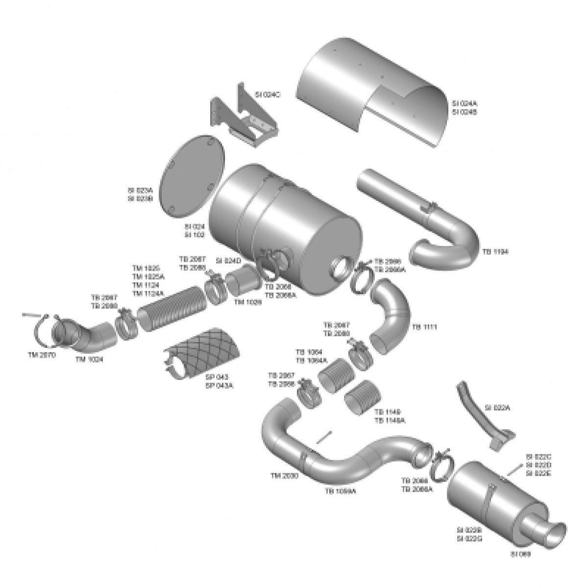 PROT CALOR INOX TB ESCAPE FLEXIVEL VOLVO FH 450MM (SP043A)