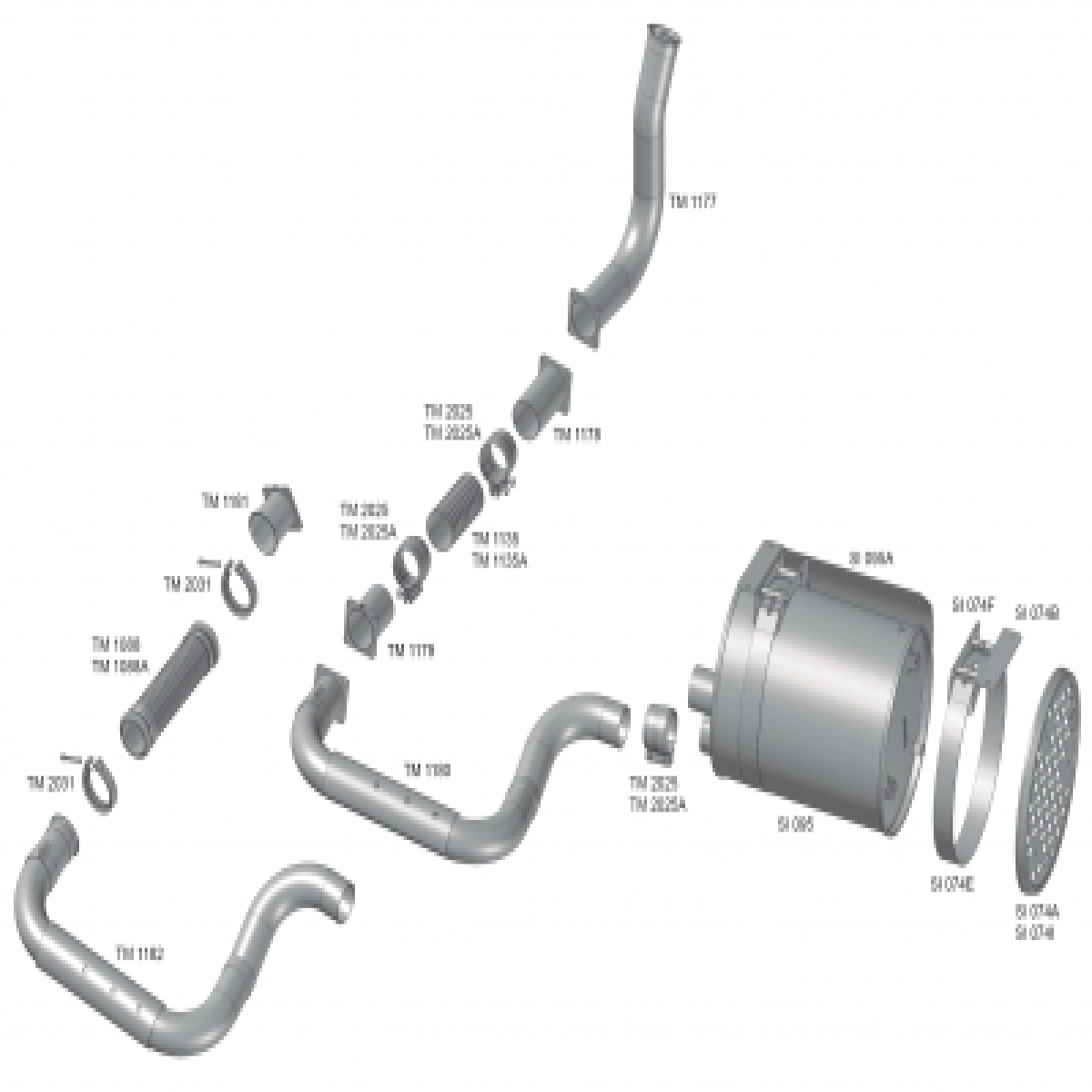 TUBO INTERMEDIARIO ESCAPAMENTO VW WORKER 26260E 31260E BETONEIRA 06 EM DIANTE (2