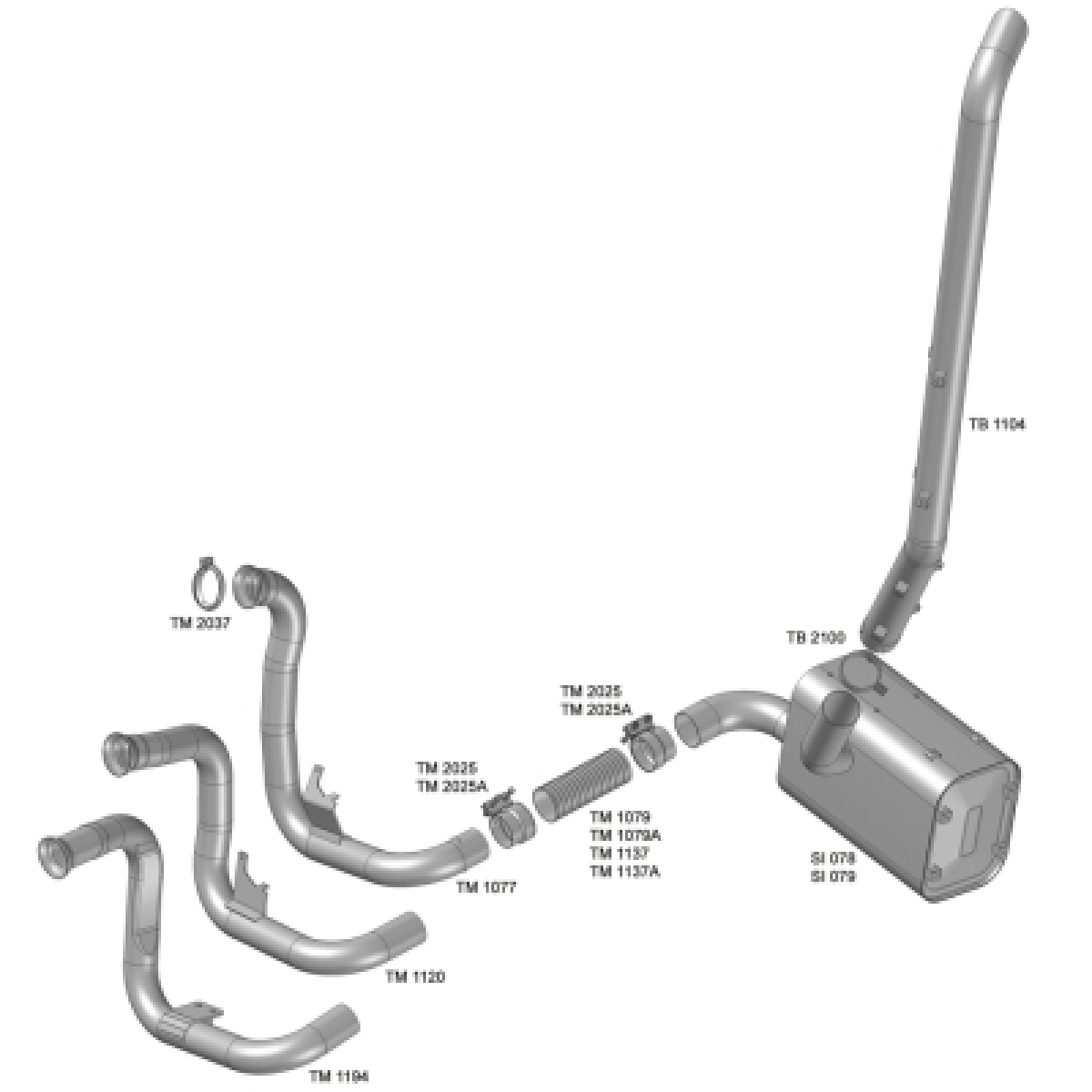TUBO SAIDA MOTOR MERCEDES BENZ 2726 3,5'' ELETRONICO SAIDA VERTICAL EURO 3 (A693