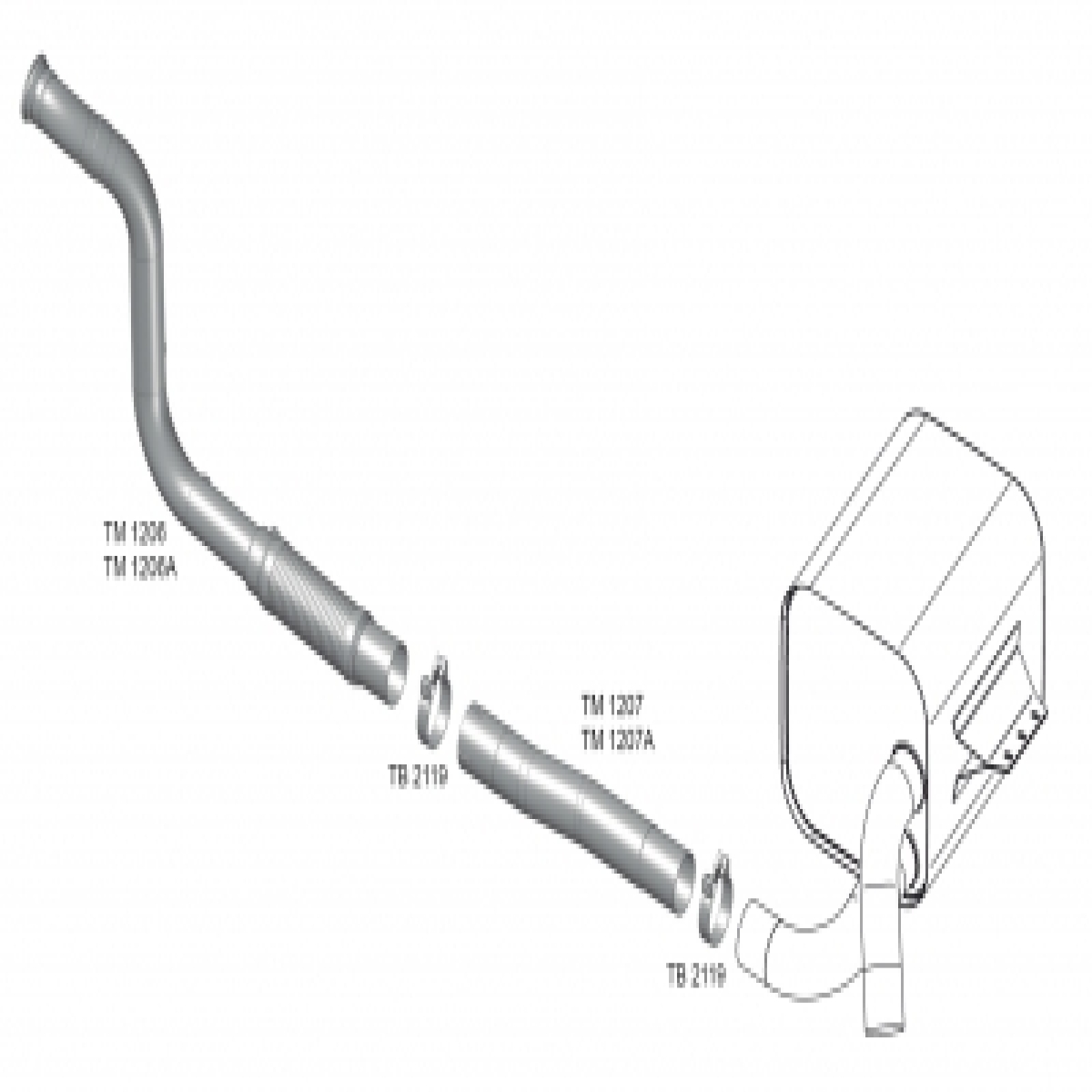 TUBO SAIDA MOTOR INTERMEDIARIO MERCEDES BENZ ATRON 1319/2726/2726B/2726K EURO 5 