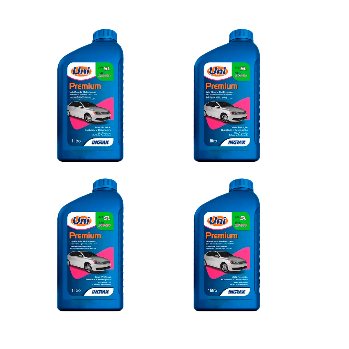 CAIXA 4 OLEO MOTOR 20W50 MINERAL UNI PREMIUM SL INGRAX 4L (CX.UNI20W50**4)