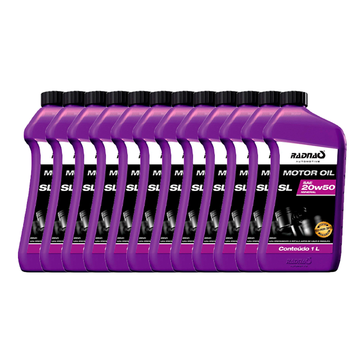 CAIXA 4 OLEO MOTOR 20W50 MINERAL SL 4L RADNAQ (CX.MO21**4)