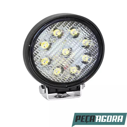 FAROL AUXILIAR SELADO LED 11CM BIVOLT UNIVERSAL CAMINHAO MAQUINA BIVOLT ALTO DES