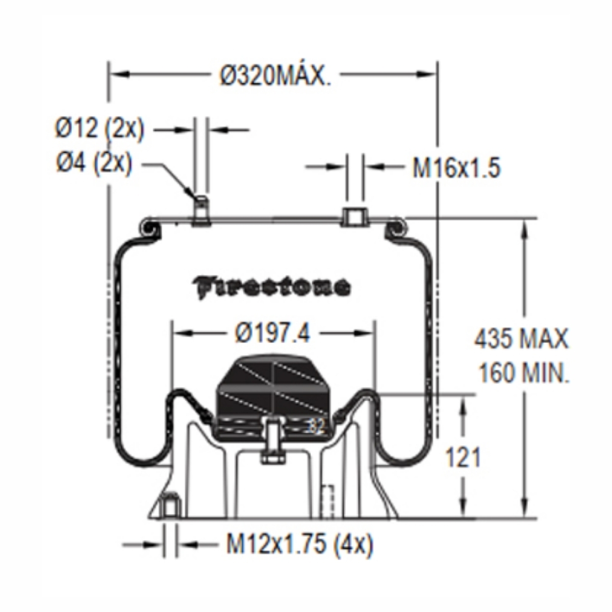MOLA PNEUMATICA 1T17BN-4.5 APLICAÇÃO => SCANIA VEÍCULO => ÔNIBUS K-400IB / K