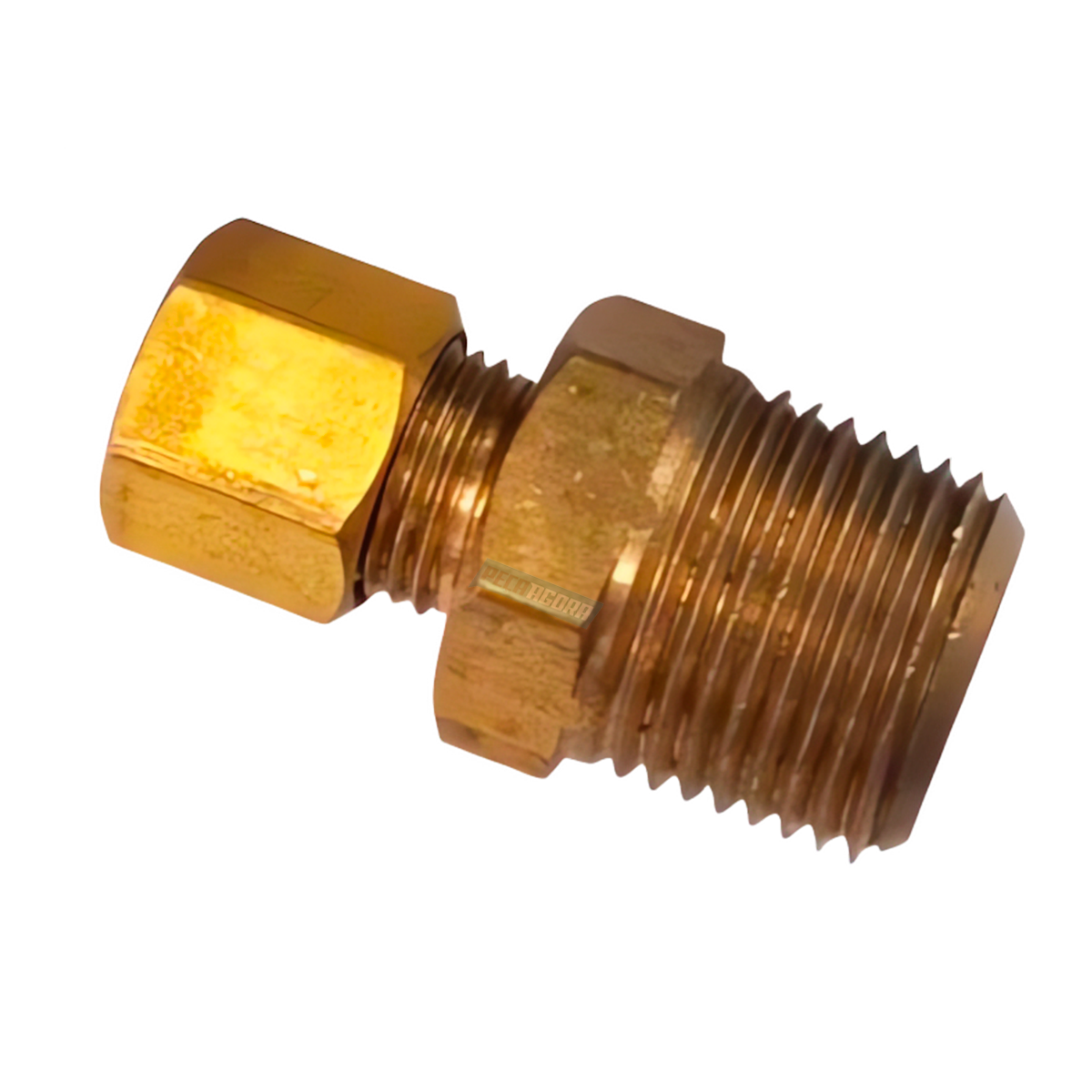 CONECTOR 3/8 NPT X 1/4 TUBO COM PORCA E ANILHA DIVERSOS (0049)
