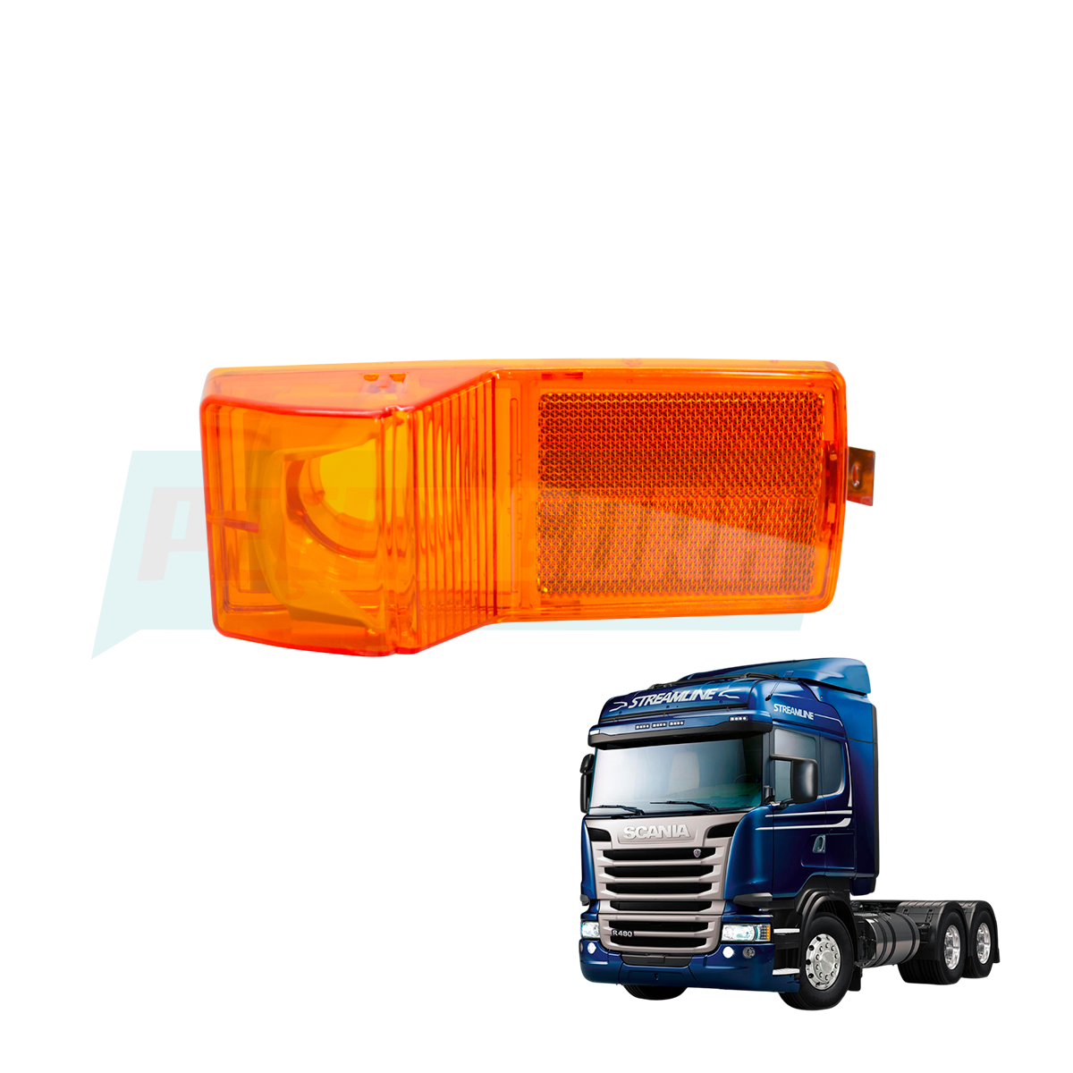 LANTERNA DO ESTRIBO SCANIA SERIE 5 P/G COM SOQUETE LE/LD (COD ALTERNATIVO 31695 