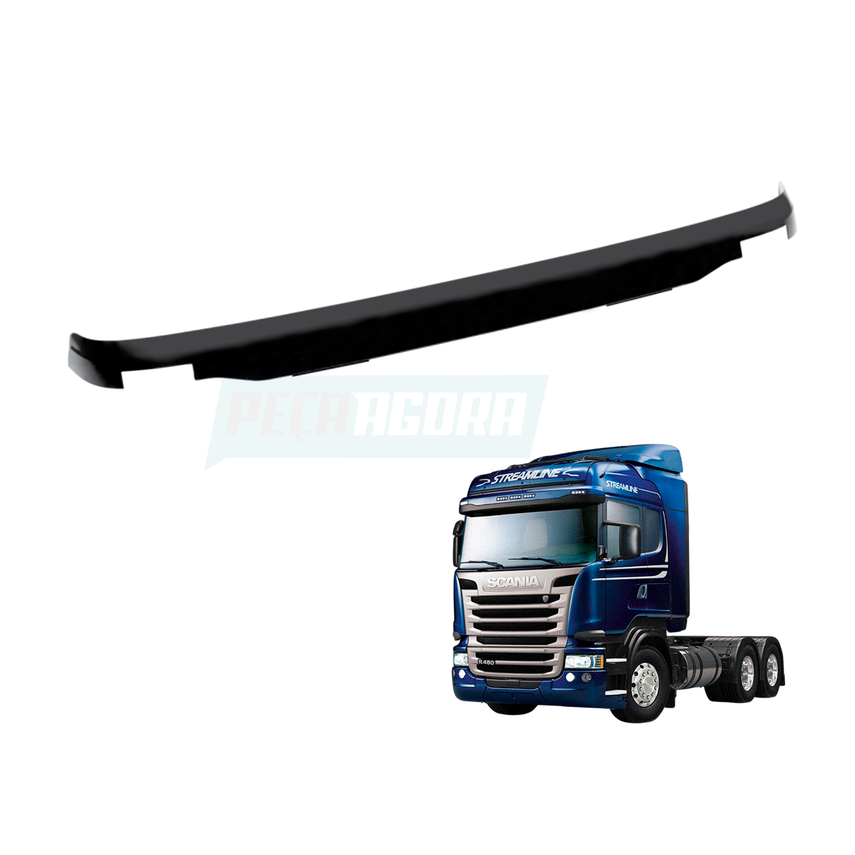 LAMINA SUP. QUEBRA-SOL SCANIA SERIE 6 P/G/R 2 LANTERNAS 2014/2018 ACRILICO (2312