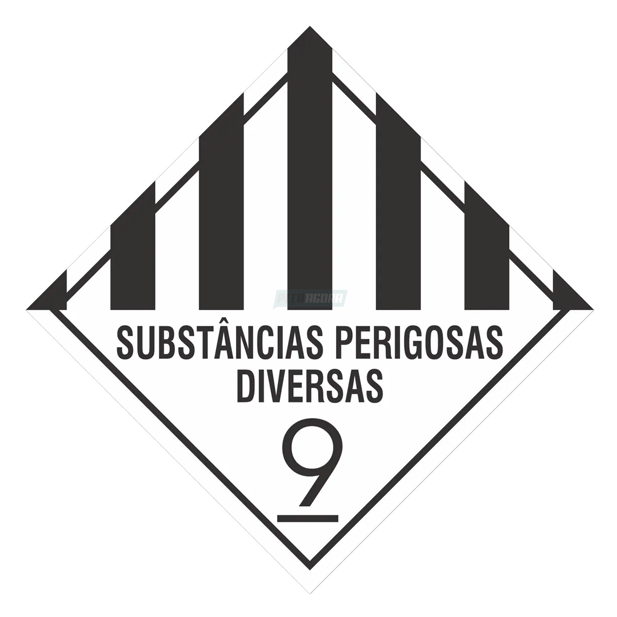 PLACA DE RISCO SIMBOLOGIA TRANSPORTE SUBSTANCIAS PERIGOSAS CLASSE 9 (70000841-36