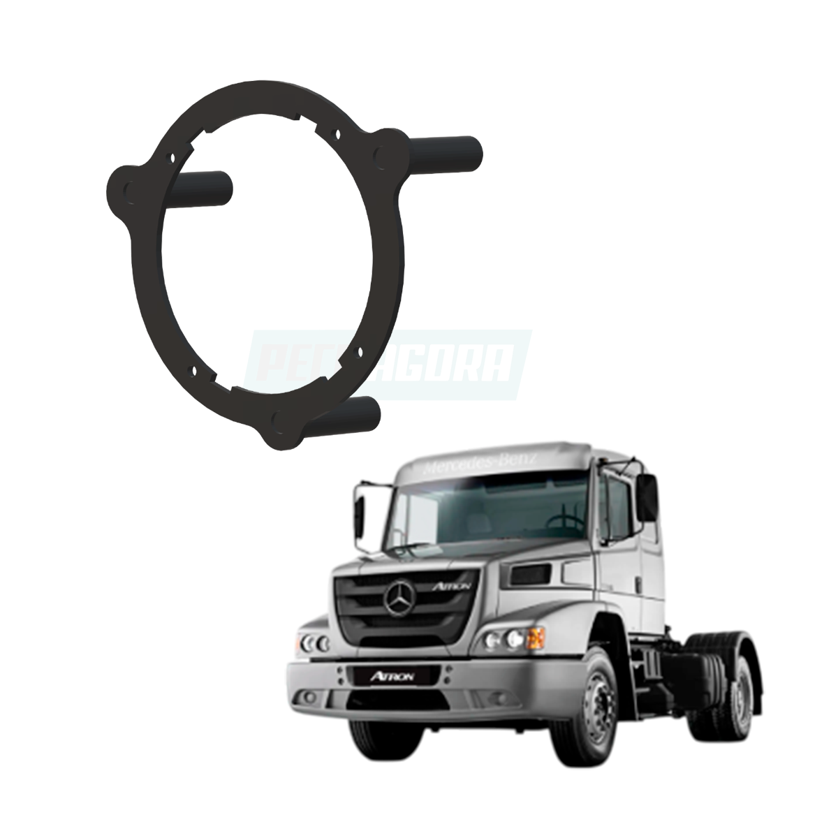 SUPORTE DO FAROL AUXILIAR  LE LD MET  MB ATRON 1635 (6968200314)