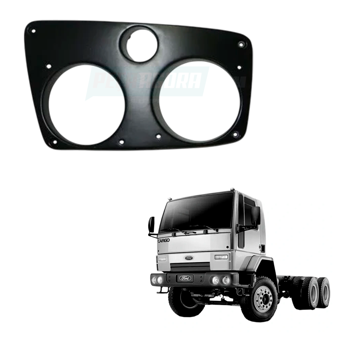 MOLDURA ESQUERDA FAROL FORD CARGO TRACADO 2000 A 2011 (BC4513049AB5ZU-P200.26)