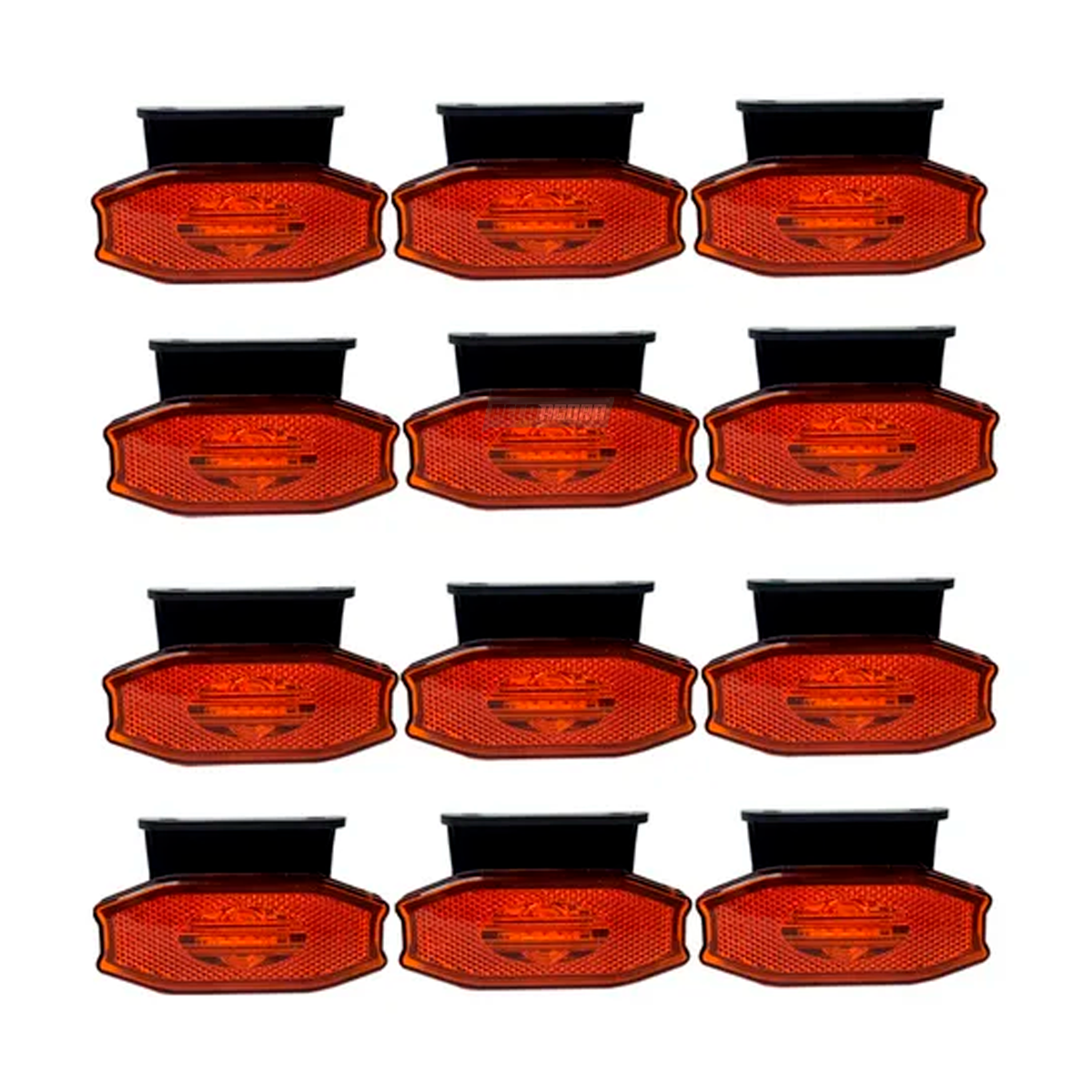 KIT 12 LANTERNA LATERAL CAMINHAO CARRETA LED AMBAR (7178145763)