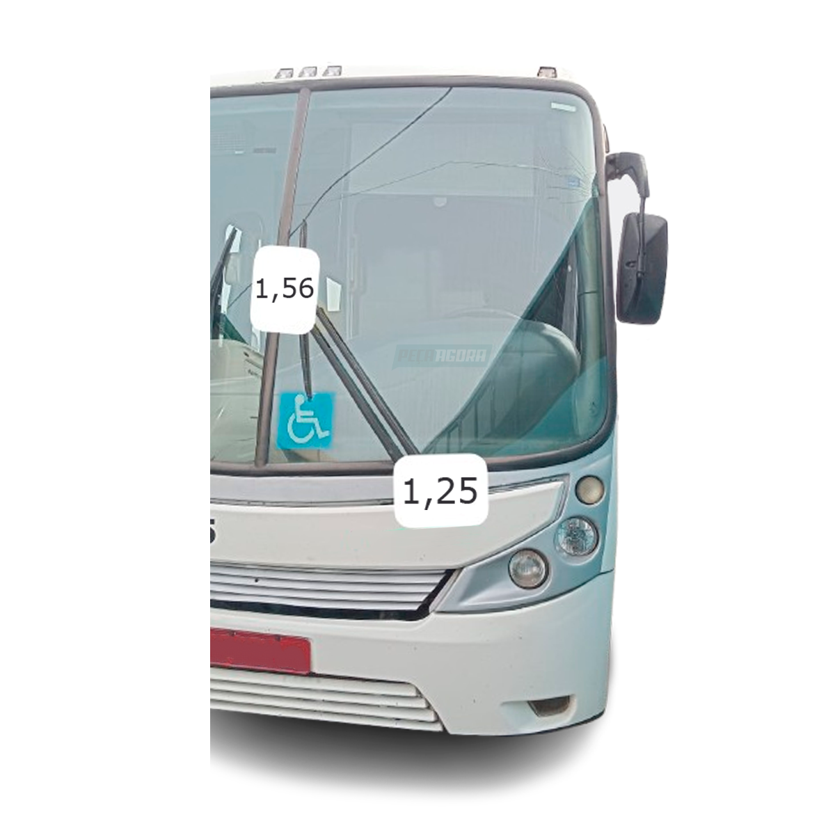 VIDRO PARABRISA DIREITO 1,56 X 1,25M COMIL VERSATILE 2008 A 2012 (PB217530)