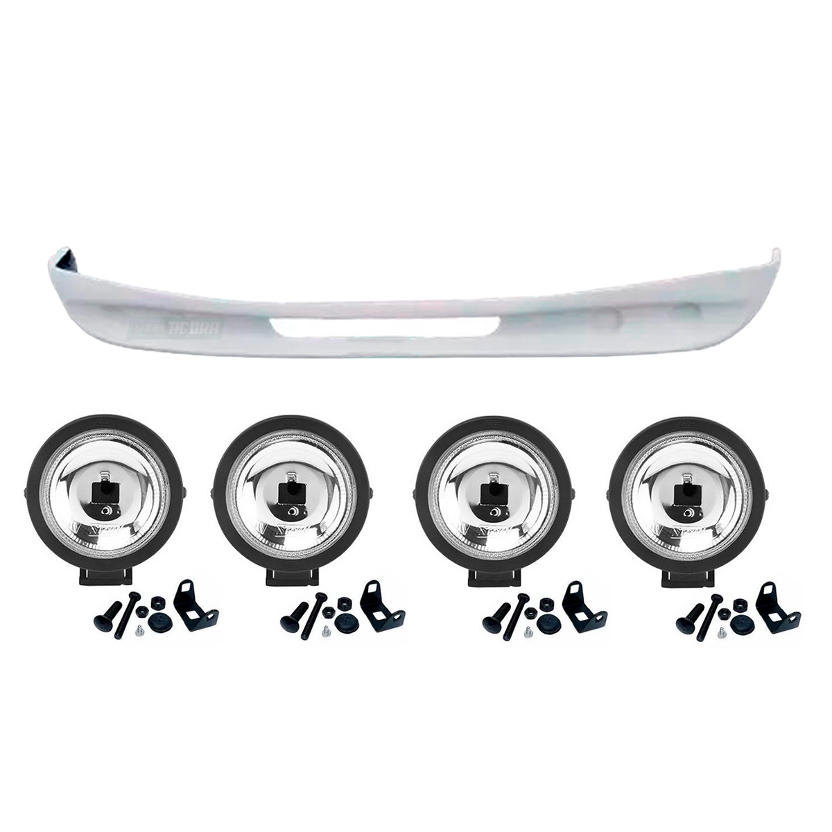 KIT SPOILER PARACHOQUE MB 709 710 912 914 BICUDINHO E FAROL MINI MILHA NEBLINA R