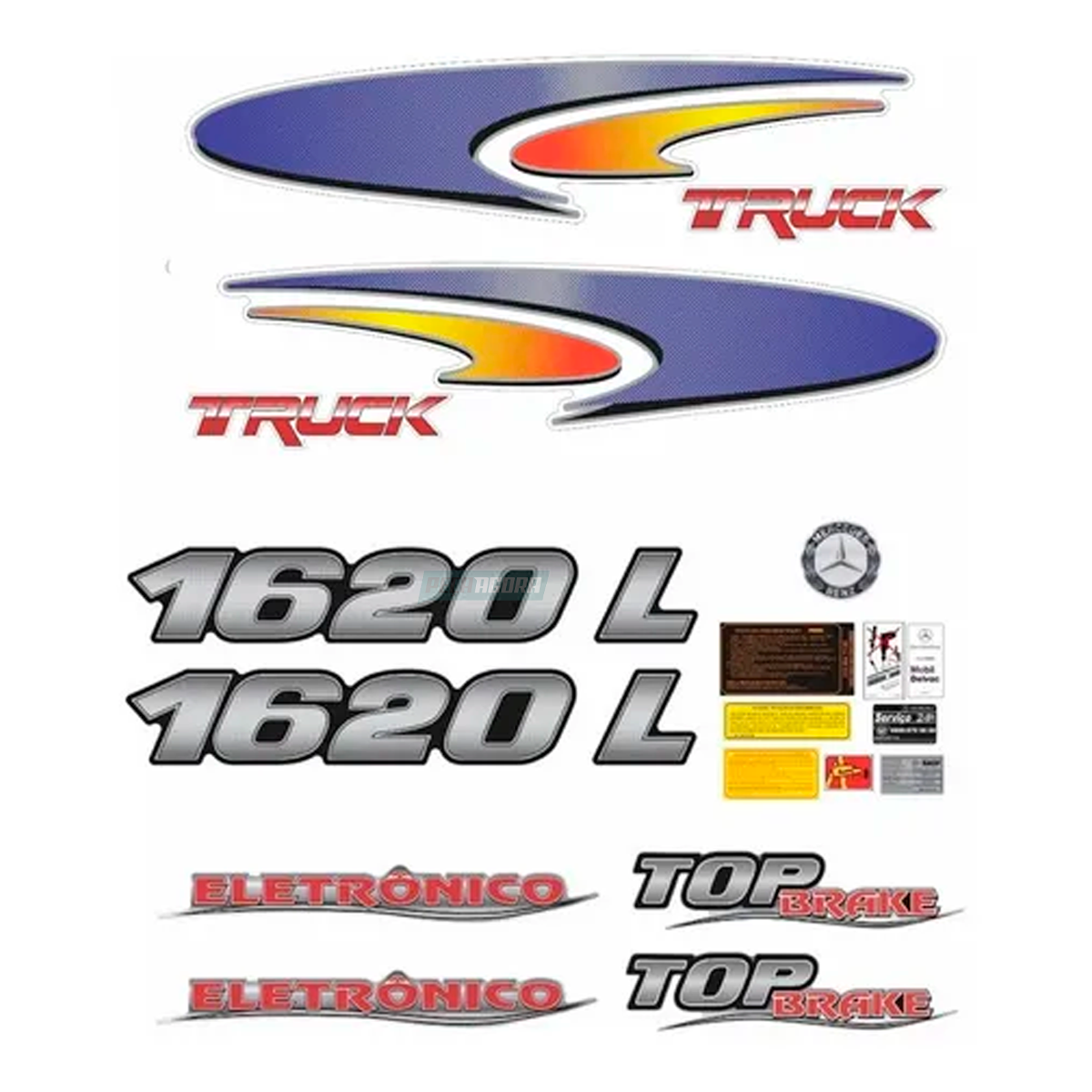 CONJUNTO ADESIVOS MB 1620L 1620 L ELETRONICO TOP BRAKE (8023042472)