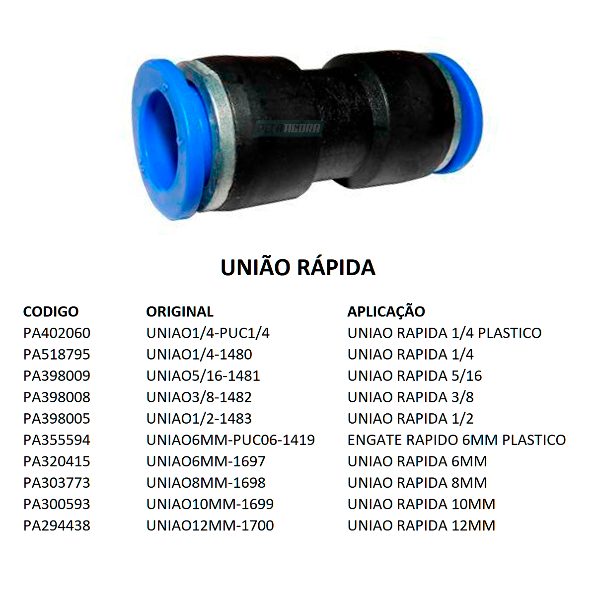 ENGATE RAPIDO 6MM PLASTICO (UNIAO6MM-PUC06-1419)