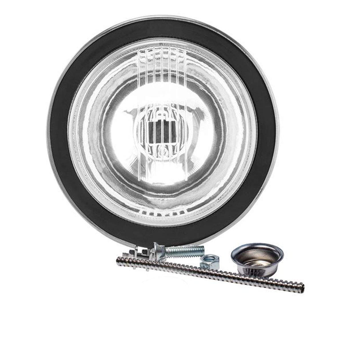 FAROL AUXILIAR UNIVERSAL H3 CARCACA ARO CROMADO 127MM MAX BULLET MAX LIGHT (FARO