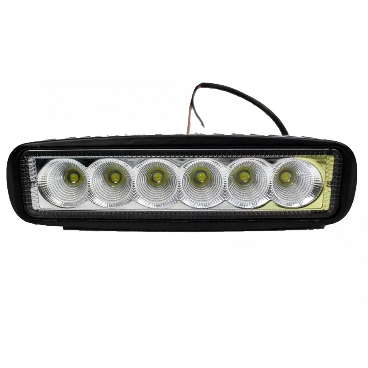 FAROL AUXILIAR 6 LEDS BIVOLT RETANGULAR CAMINHAO JEEP BARCO CARRO (L0913011)