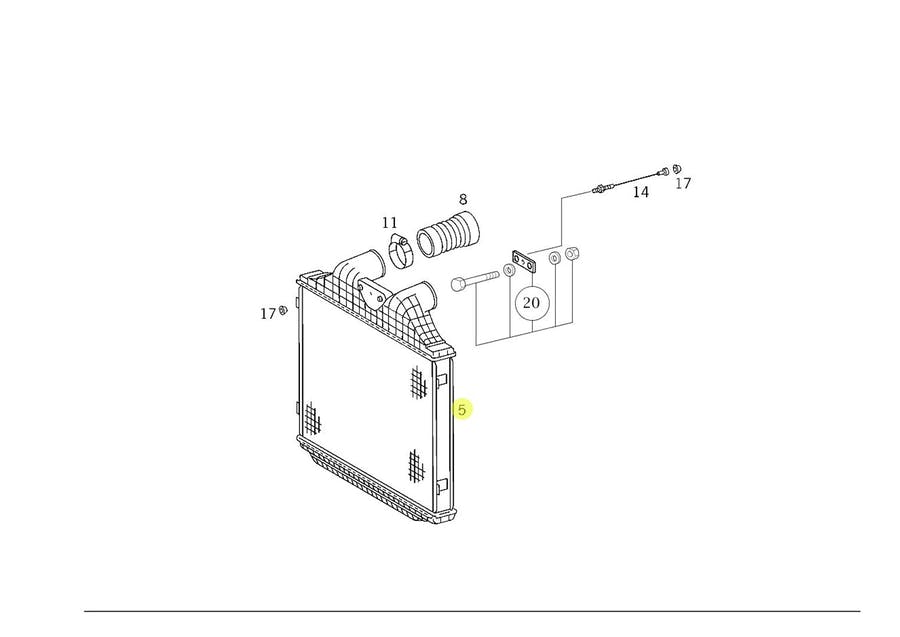 INTERCOOLER COMPLETO MB 712C 914C 1215C OF1417 1318 1518 SISTEMA FLAT (688501700
