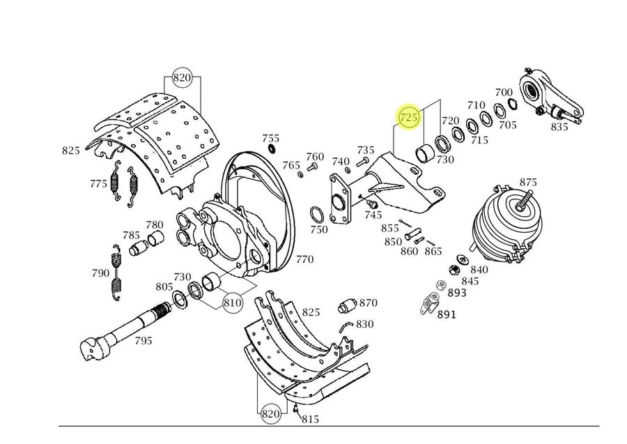 SUPORTE FREIO TRASEIRO LD DIREITO MB 815 LO916 1316 (0004202578)