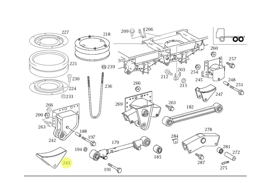 SUPORTE AUXILIAR TRASEIRO LE MB 1214 1620 1214 1620 MERCEDES BENZ (6953257017)