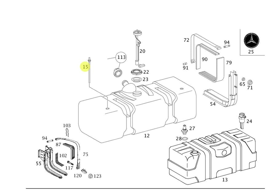 TUBO REFLUXO TANQUE COMBUSTIVEL MB AXOR 1933 2035 2040 2533 2636 2541 2544 2641 