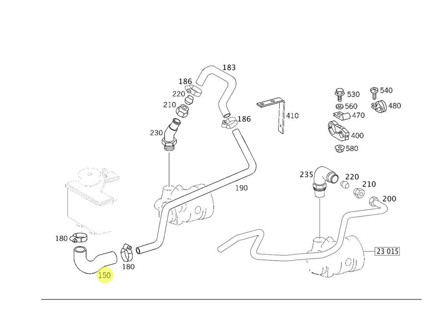 MANGUEIRA ASPIRACAO RESERVATORIO OLEO MB ATEGO 1718 1719 1723 1725 2423 2425 242