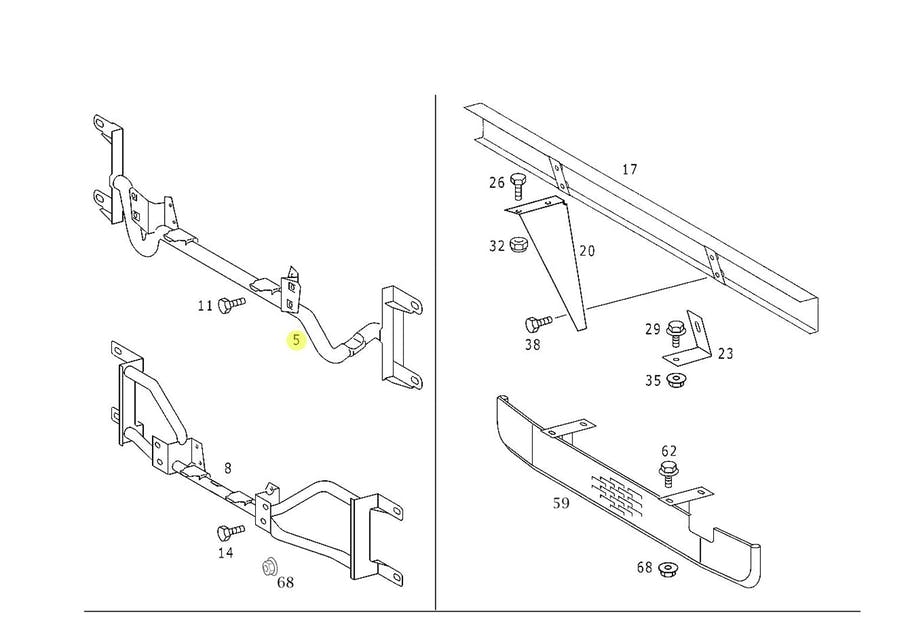 SUPORTE PARACHOQUE DIANTEIRO ESTREITO 1728M (6935200072)