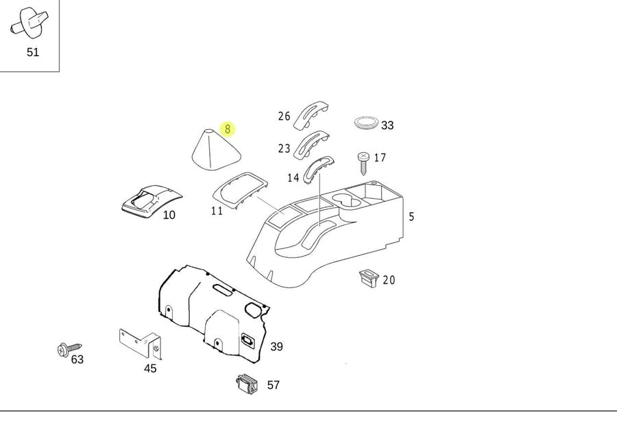 COIFA CONSOLE CENTRAL MBB ACCELO 715 815 915 1016 (9796830066..)