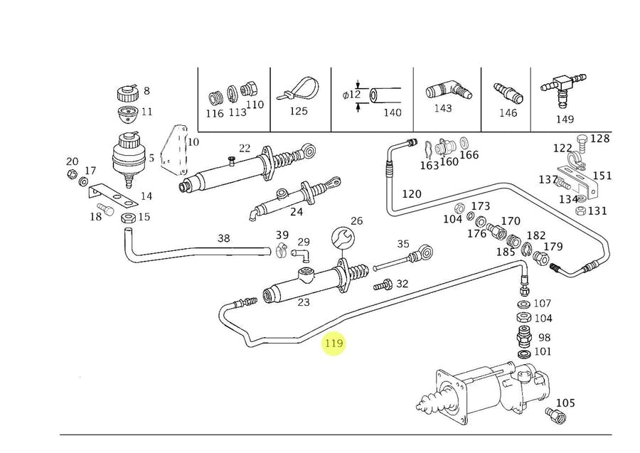 MANGUEIRA EMBREAGEM 1980MM (3842957135)