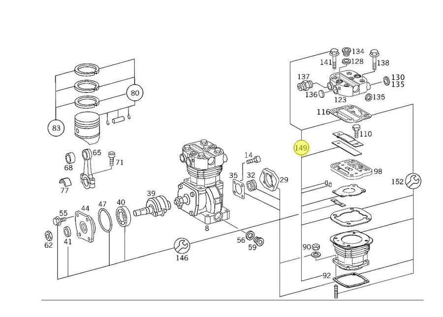 CABECOTE COMPRESSOR 90MM 0001304519 (0001304519)