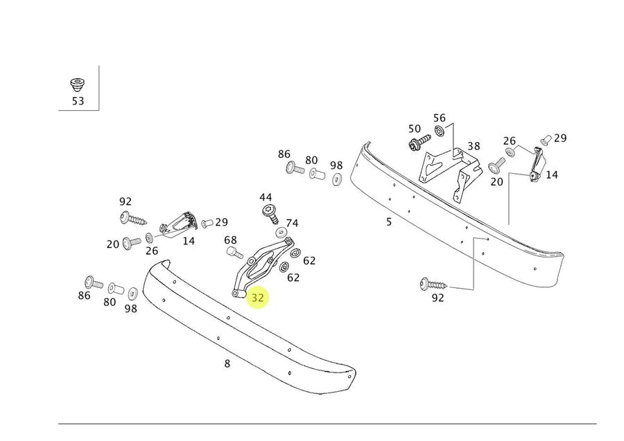 SUPORTE CENTRAL QUEBRA SOL MB ATEGO AXOR (9588110314)