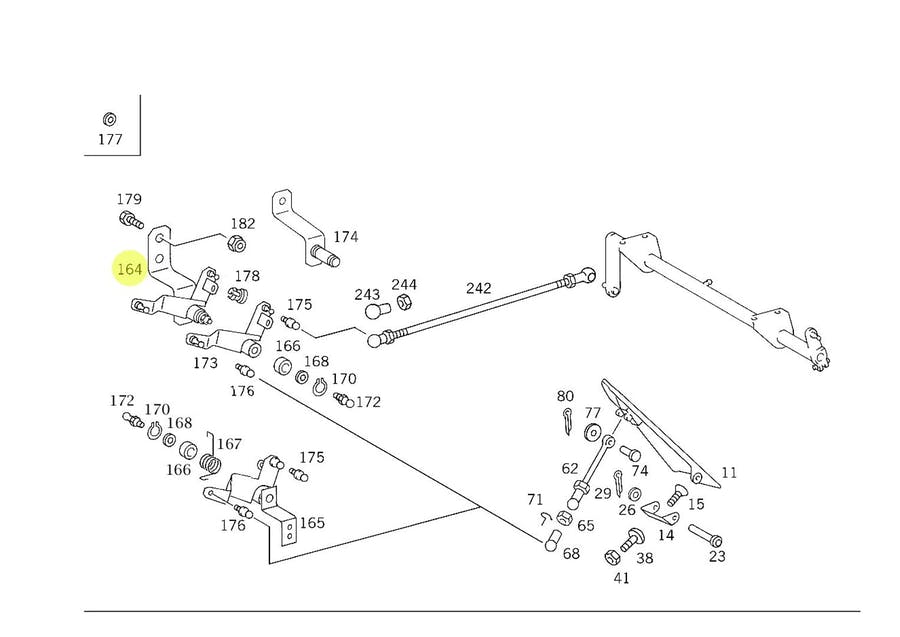 CONJUNTO ALAVANCA DUPLA COMPLETA MB 1721 ONIBUS (3843008228)
