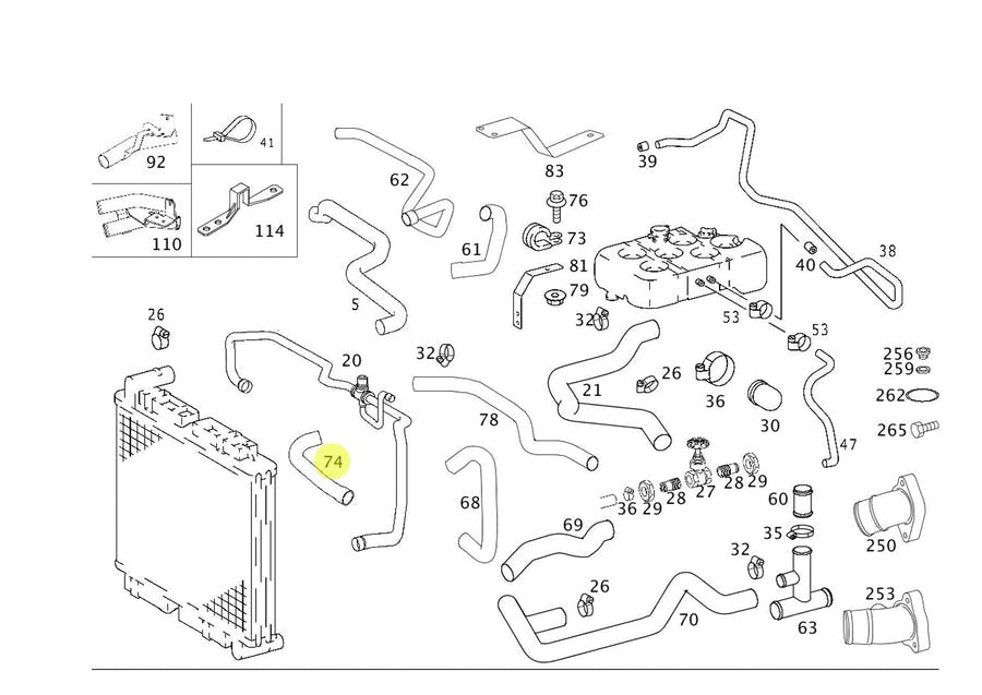 MANGUEIRA MOLDADA RADIADOR A BOMBA MB ONIBUS O500U (3685013582)