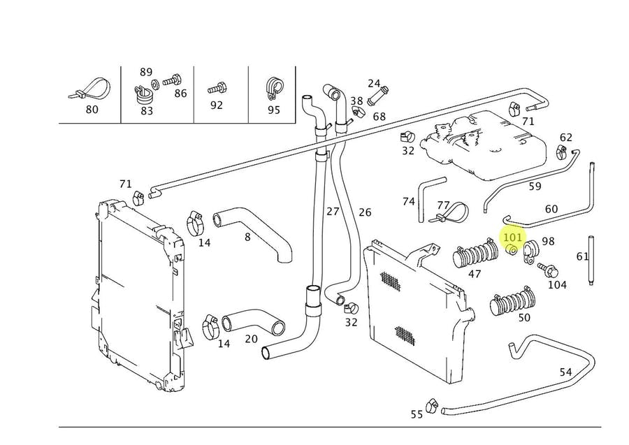 TUBO BUCHA ESPACADOR CILINDRO FREIO MOTOR MB OM 906LA 1718 1721 2423 2425 2428 2