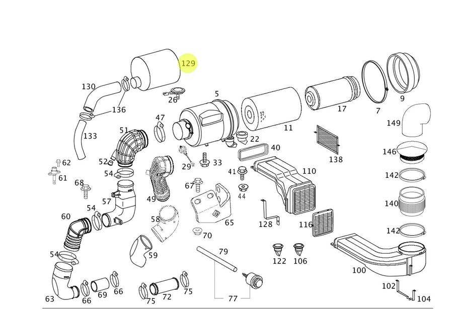 SILENCIADOR TUBO COMPRESSOR (9041340007)