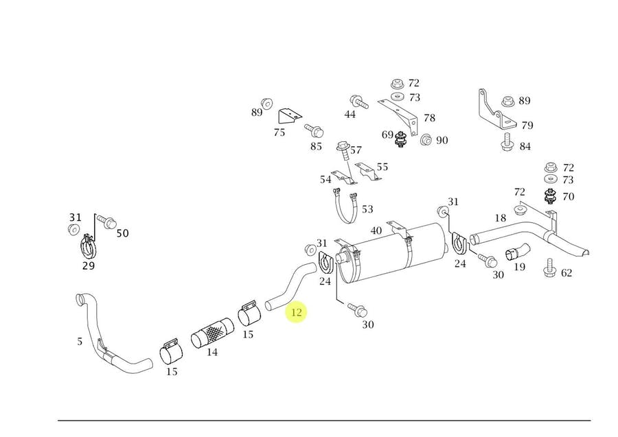 TUBO ESCAPE CENTRAL MB ATRON 1218 1318 1319 (6944920004)