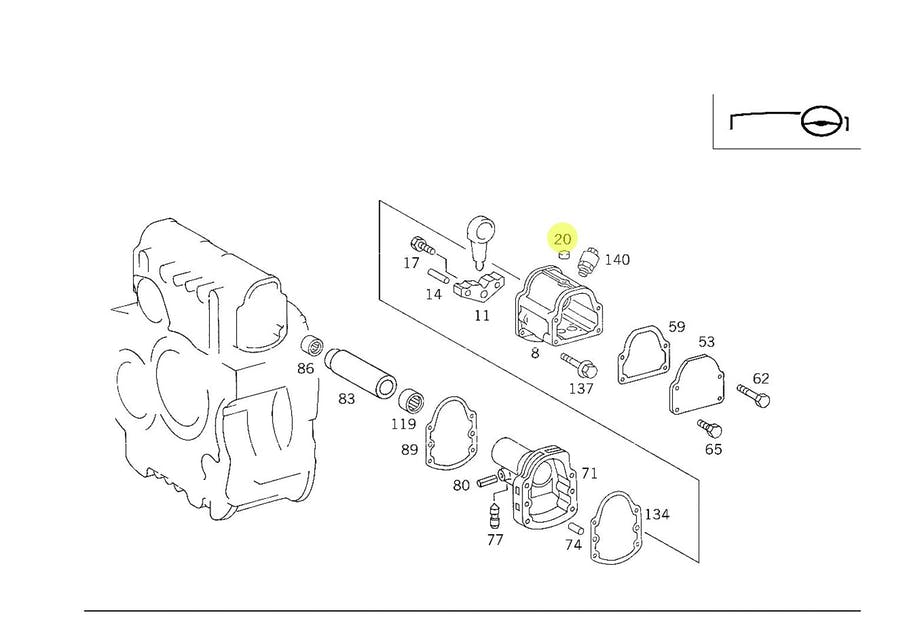 TAMPAO CAMBIO MBB AXOR COM CAMBIO G210 G211 G221 G240 (3892611433)