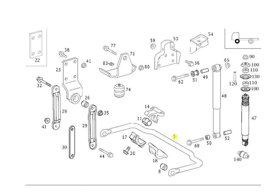 BARRA ESTABILIZADORA TRASEIRA MBB ACELLO  915C  1016 LO916 (9793200211)