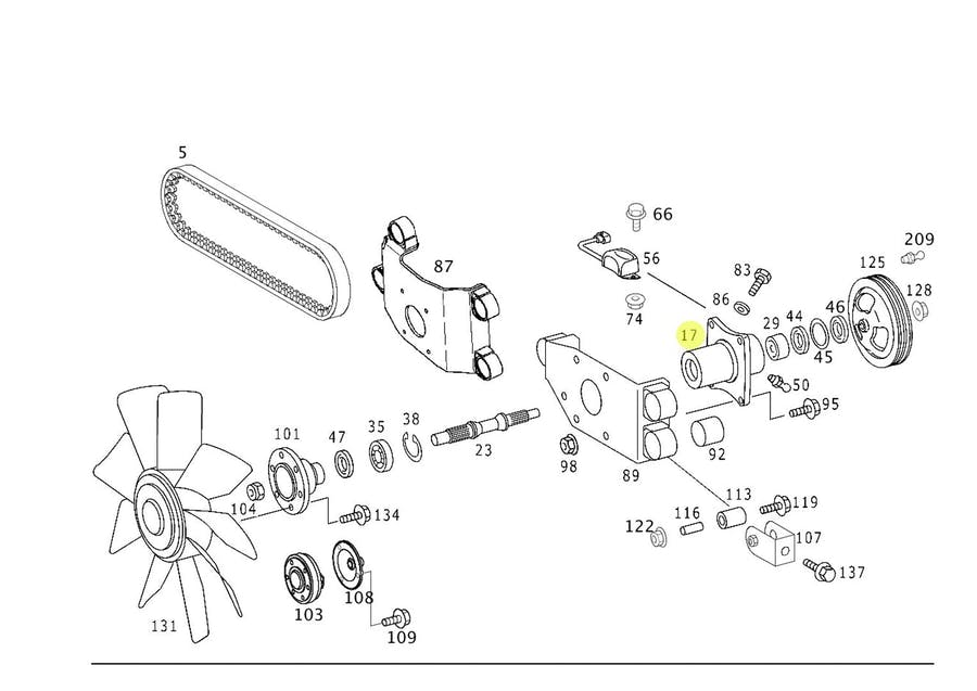 CUBO DA POLIA VENTILADOR MB O500 MERCEDES BENZ (4752057105)